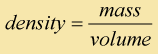 density equation